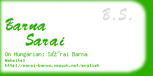 barna sarai business card